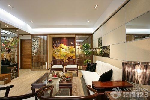 新中式风格 酒店休闲区 组合沙发