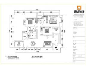 国瑞花园146平米三居室平面图