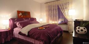 欧式家装设计效果图 卧室颜色搭配 双人床