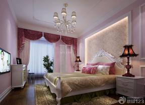 欧式家装设计效果图 卧室颜色搭配 双人床