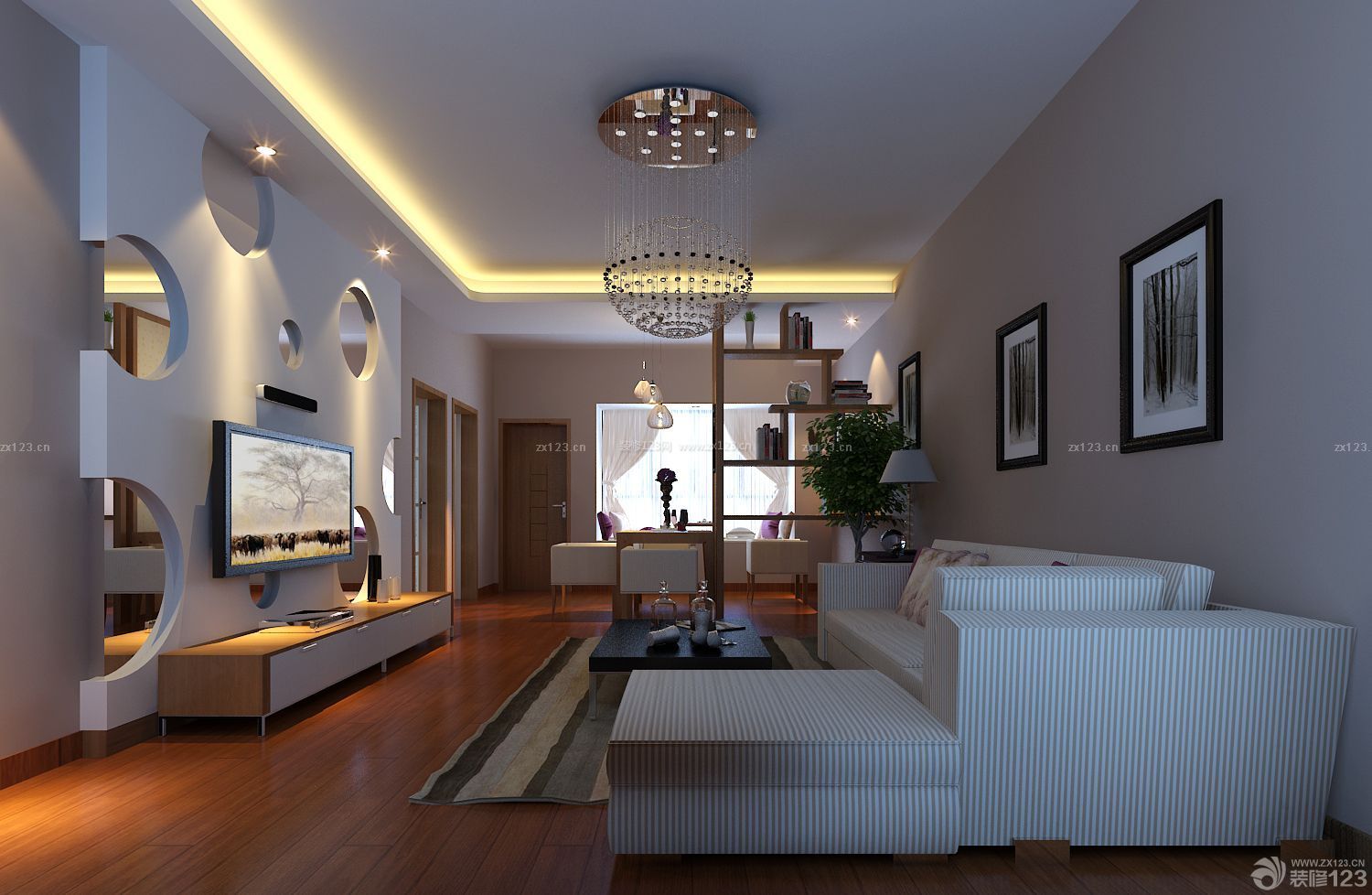 现代设计风格 时尚客厅 转角沙发 背景墙装饰