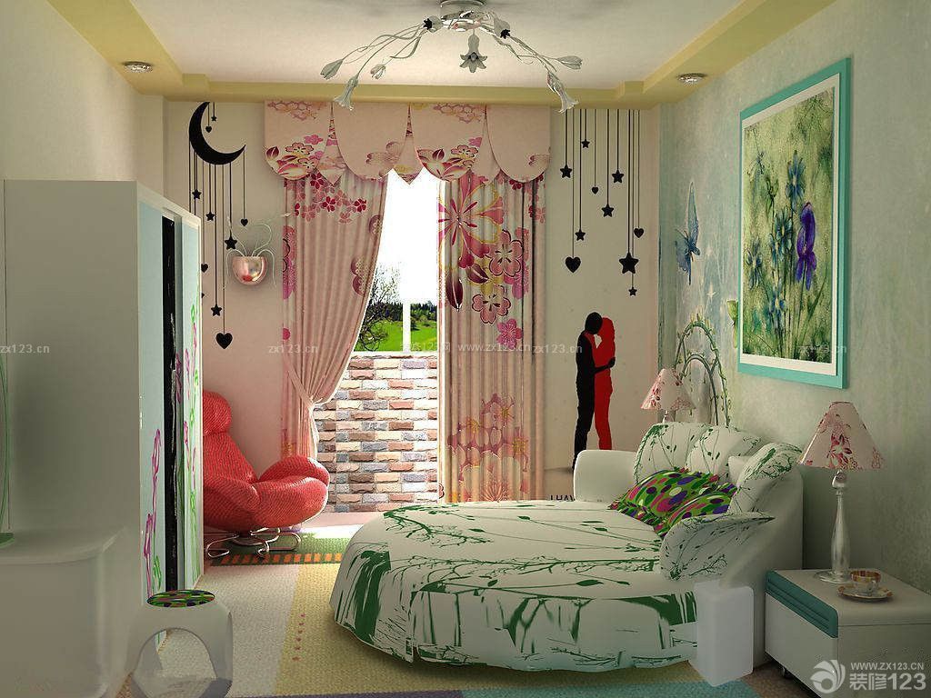 简约风格室内卧室创意墙绘设计效果图