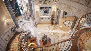 欧式别墅楼梯扶手设计实景图