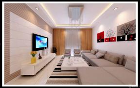 现代设计风格 时尚客厅 转角沙发 背景墙装饰