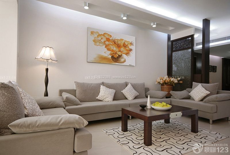 新中式风格 家居客厅装修效果图 背景墙画