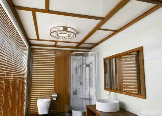东南亚风格小浴室吊顶铝扣板图片