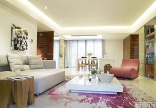 现代设计风格三室一厅家居客厅多人沙发图欣赏