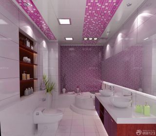 绚丽温馨小户型浴室铝扣天花板吊顶效果图