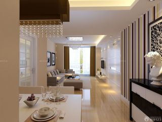现代设计风格三室两厅家庭餐厅水晶灯图欣赏
