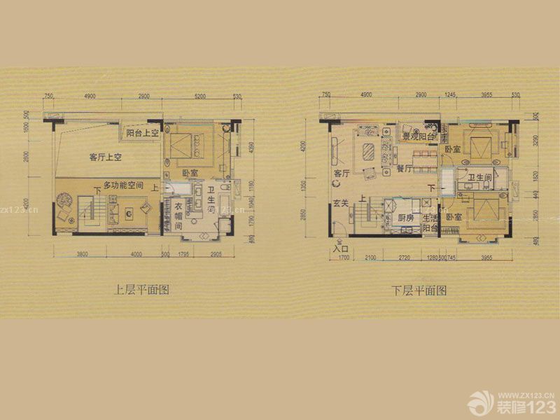 领江壹号户型图01栋04单位复式 面积:202.00m2