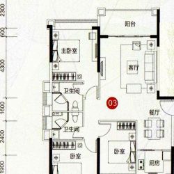 敏捷·四季花园户型图3栋03户型 面积:120.00m2