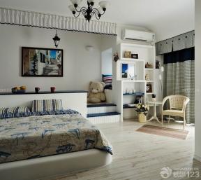 地中海风格装饰 大卧室 床头背景墙