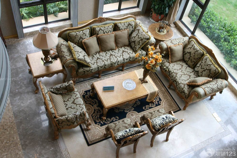 复式楼 组合沙发 欧式家装设计效果图 
