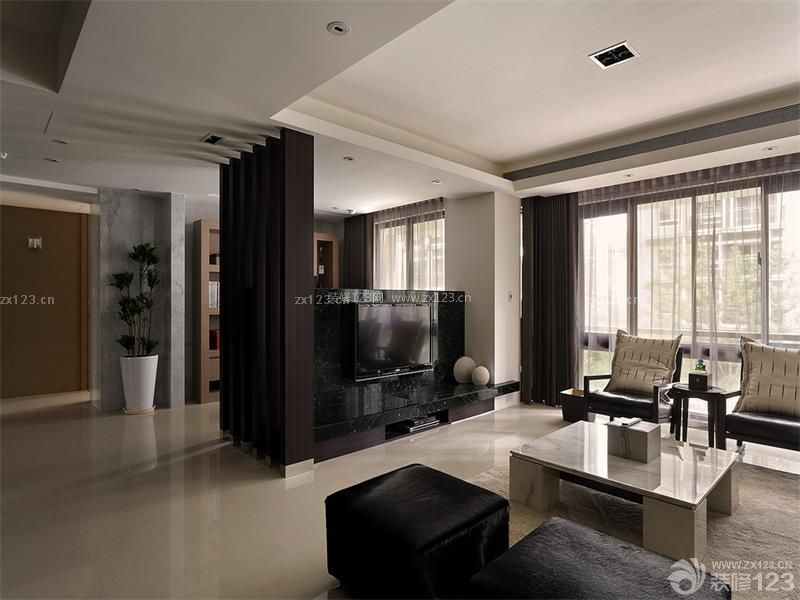 简约时尚风格客厅装修设计三室两厅室内电视布置图