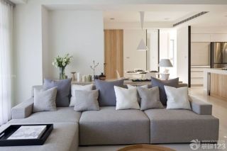 现代设计风格三室一厅转角沙发装修图欣赏