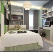 现代风格颜色搭配卧室装修设计双人床图