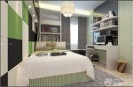 现代风格颜色搭配卧室装修设计双人床图