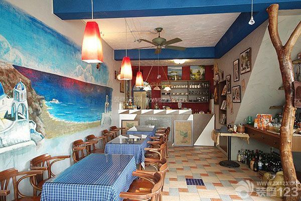 地中海风格咖啡厅设计