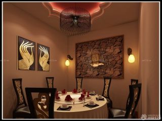别致的东南亚风格时尚餐厅桌椅装饰图
