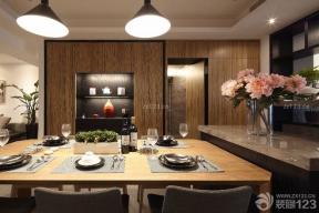 最新室内家庭餐厅餐桌餐椅简约吊灯设计