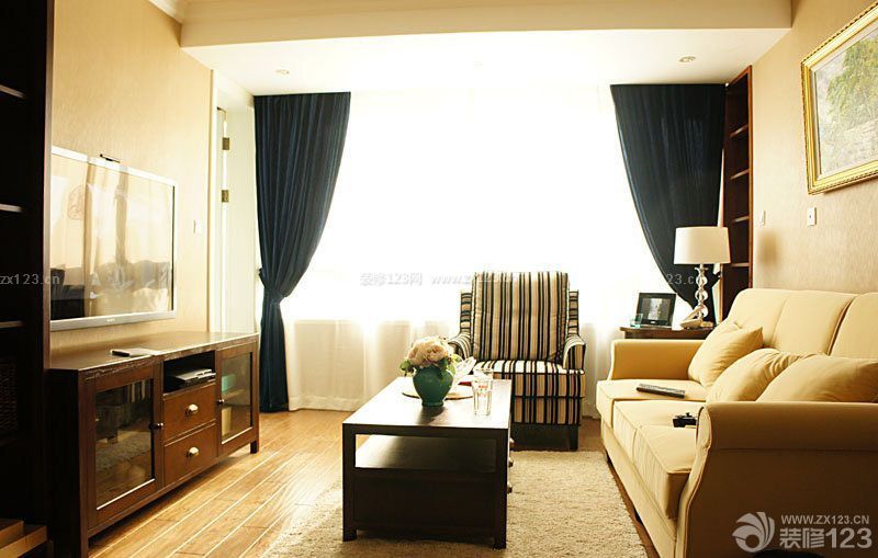 田园风格家居 室内客厅装修图 布艺沙发 