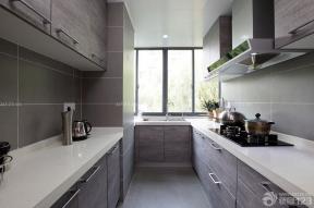 100平米房子 小厨房 咖啡色橱柜 天花板吊顶 铝扣板集成吊顶 现代设计风格 