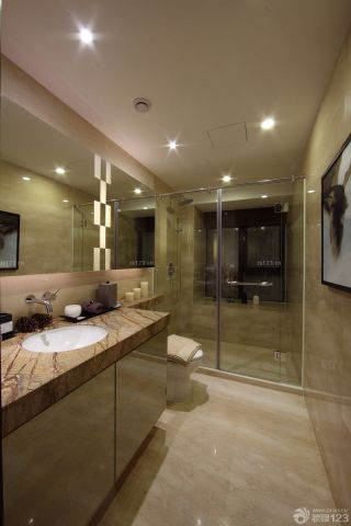 150平米家装卫生间淋浴房玻璃隔断实景图