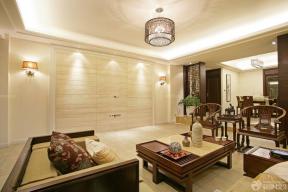 中式装修风格 休闲区装饰 木质沙发 