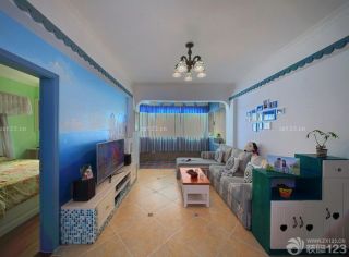 90平米地中海风格客厅墙面设计图