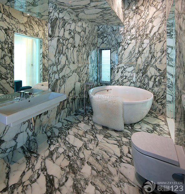 125平米现代风格浴室装修实景图