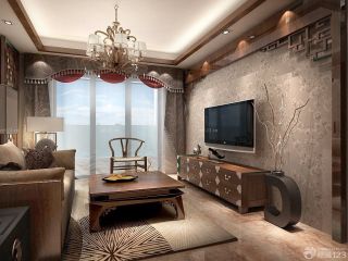 90平米现代中式风格家装客厅设计图片