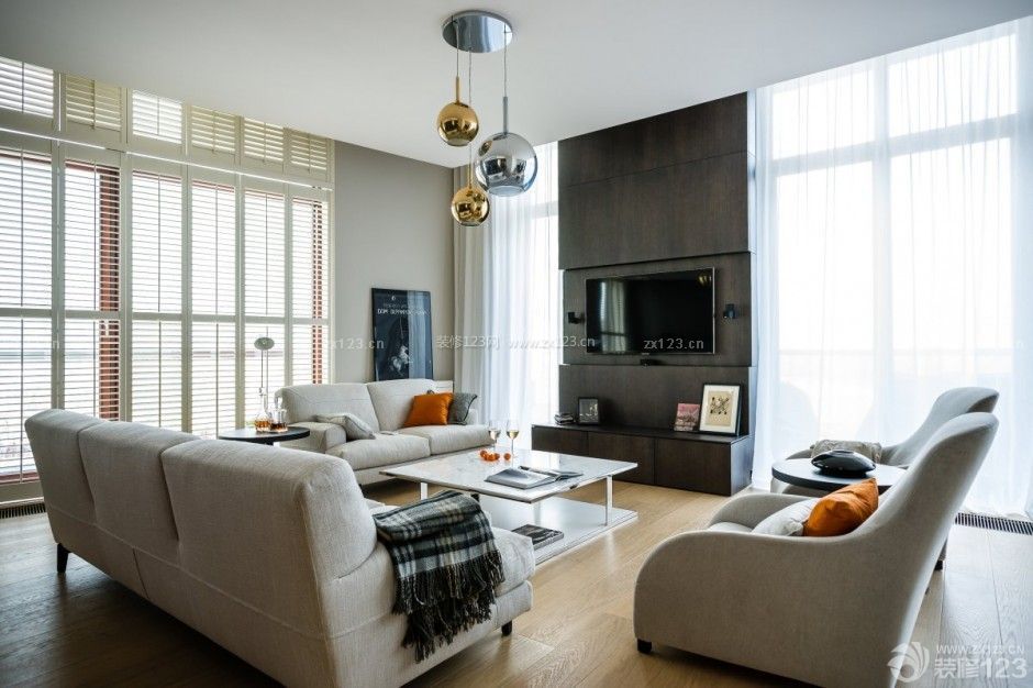 85平米三居室现代设计风格2014家装客厅效果图