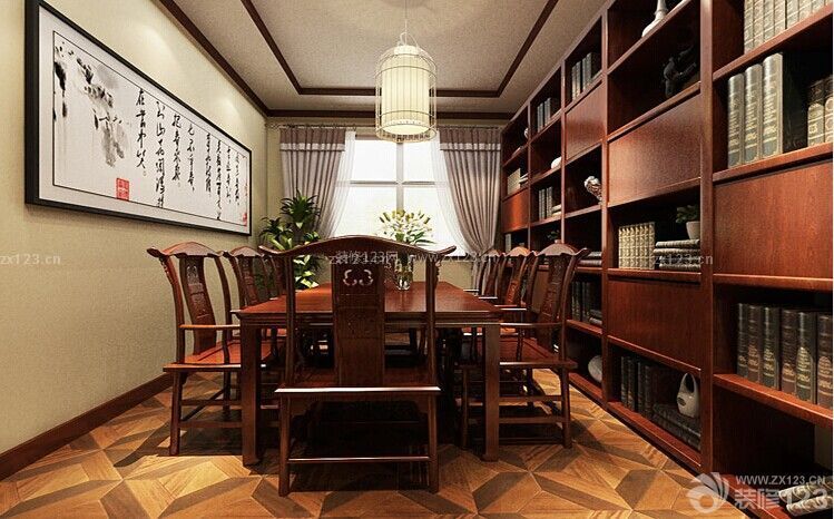 中式家居组合书柜设计图
