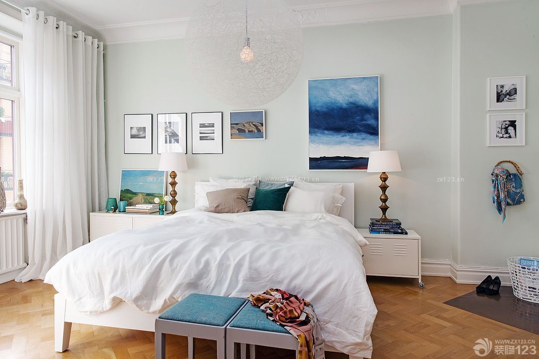 95平米小三室床头背景墙装修效果图大全