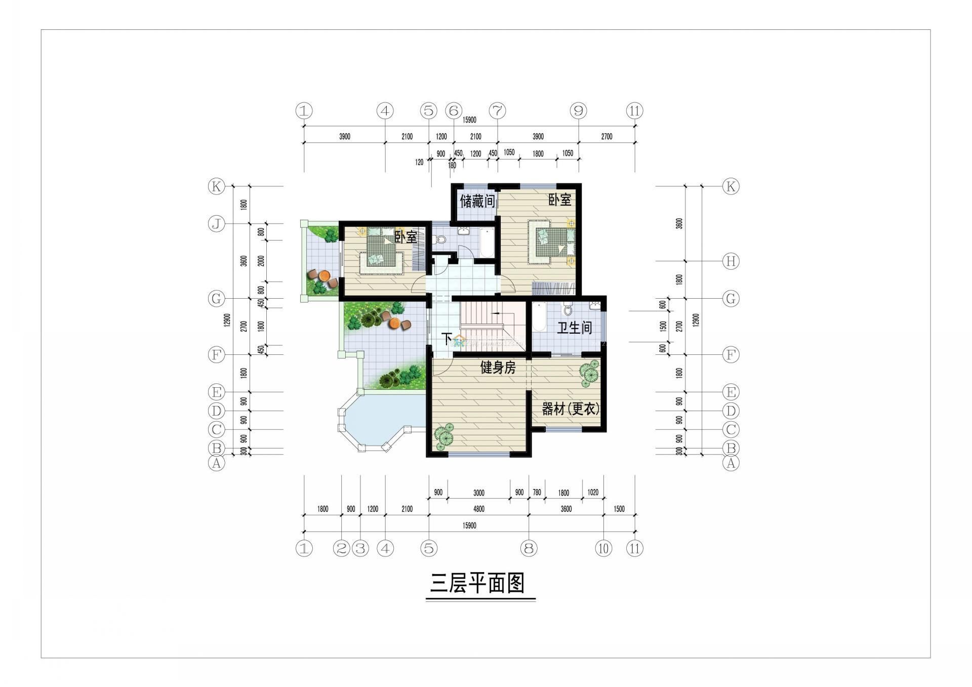 農村獨棟別墅戶型圖