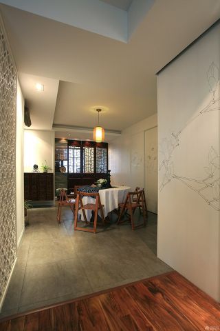 简中风格餐厅创意墙绘实景图