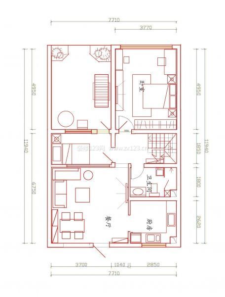 一室一厅单生公寓户型图