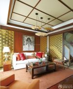 东南亚风格客厅沙发背景墙设计图