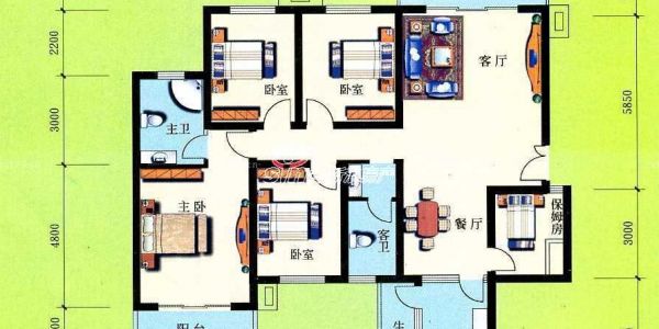 空美式风格100㎡设计方案