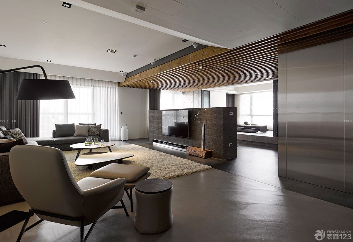 长方形客厅吊顶造型图片_装修123效果图