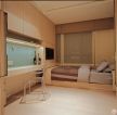 50平单身公寓现代简约风格床装修图片