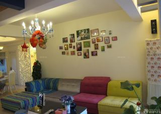 温馨二室一厅韩式沙发背景墙效果图