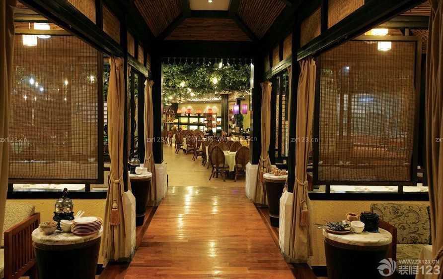 东南亚风格酒店装修图片 酒店餐厅设计 