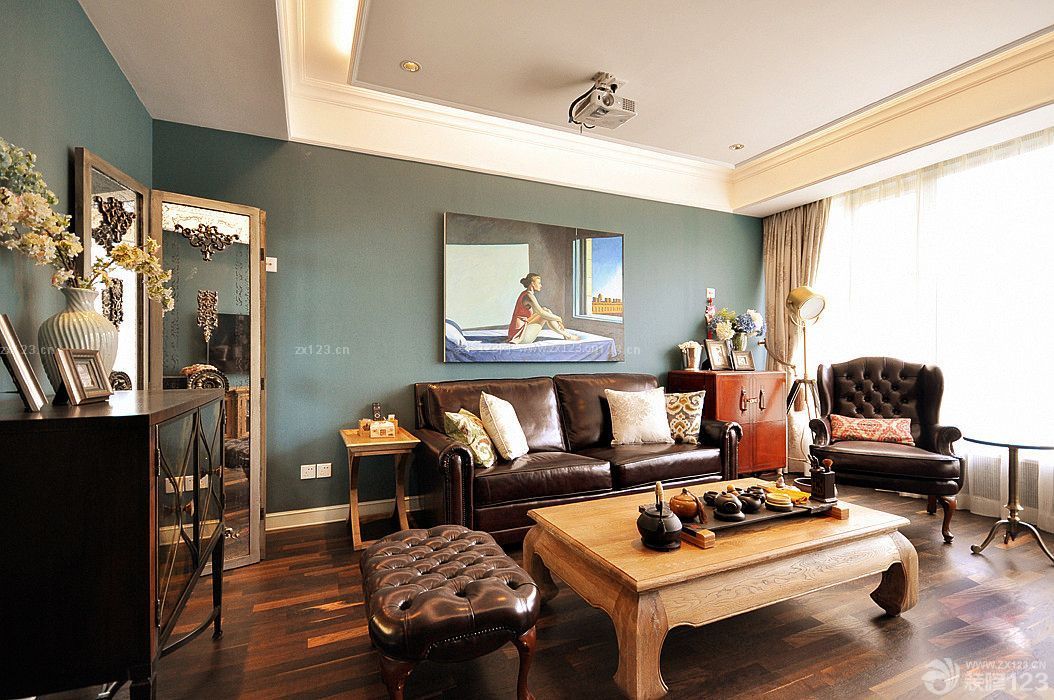 最新美式住宅沙发背景墙装修图片