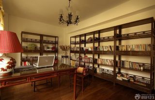 文艺东南亚风格书房书桌装修图