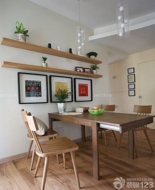 美式实木餐桌89平房子装修设计图
