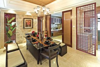 东南亚风格餐厅家具装修设计图欣赏