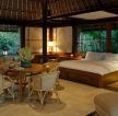 东南亚风格酒店床装饰图片