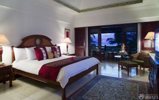东南亚风格酒店室内床装修图片