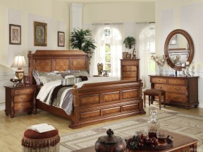 美式古典实木家具 大卧室 